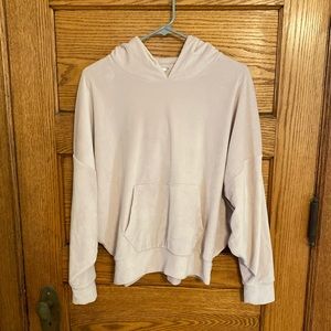 American Eagle Cropped Velour Hoodie - SO SOFT